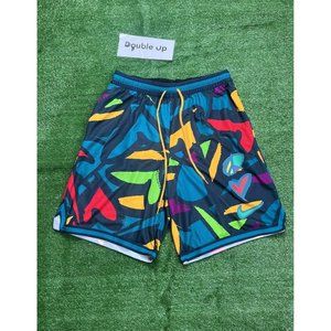 Nike Men Size XL Peace Love Basketball Shorts DO6185-367 Black Dri-Fit Elite NWT